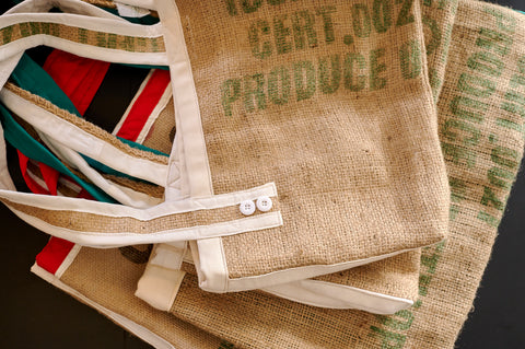Hand Crafted Hessian Coffee Sack Tote Bag