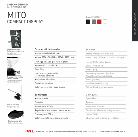 OBEL Mito Compact On Demand M60 Grinder